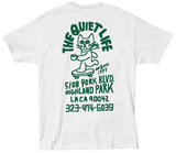 Quiet Life - Skating Cat Tee | White