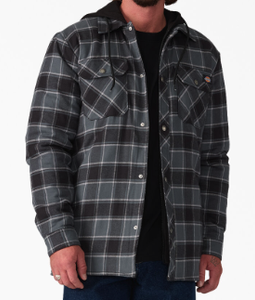 Dickies - Flannel Hooded Shirt Jacket | Charcoal