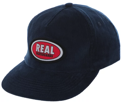 Real - Oval Corduroy Snapback Hat | Navy