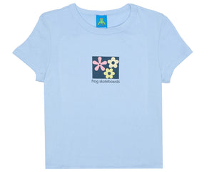 Frog - Flower Baby Crop Tee | Baby Blue