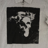 Welcome - Crowned Printed Oxford L/S Shirt | White Black Striped