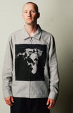 Welcome - Crowned Printed Oxford L/S Shirt | White Black Striped