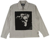 Welcome - Crowned Printed Oxford L/S Shirt | White Black Striped
