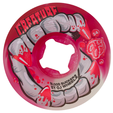 OJ - Creature DNA Curbsuckers 54mm 95a Wheels | Red Clear Swirl