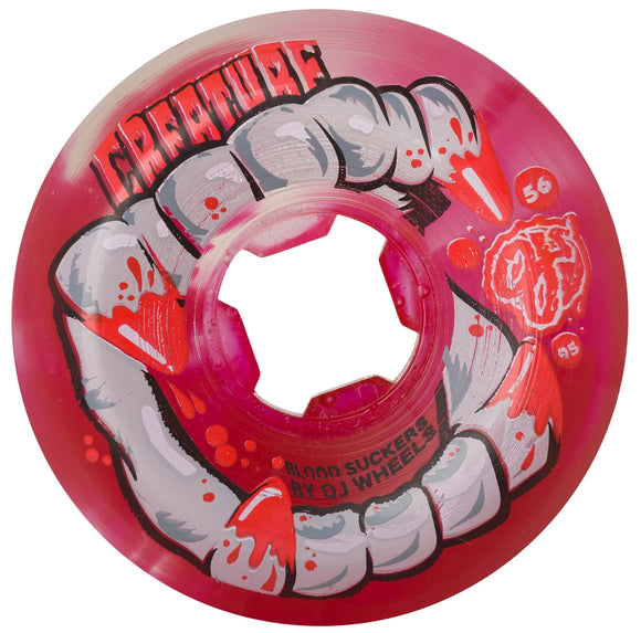 OJ - Creature DNA Curbsuckers 56mm 95a Wheels | Red Clear Swirl