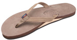 Rainbow - Women's Single Layer Leather Sandals | Dark Brown (Narrow Strap)