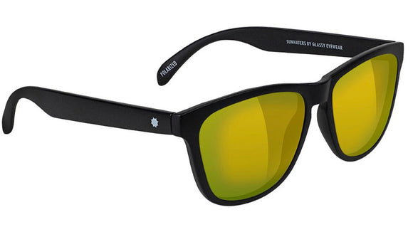 Glassy - Deric Sunglasses | Matte Black / Gold Mirror