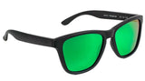 Glassy - Deric Premium Sunglasses | Matte Black / Green Mirror