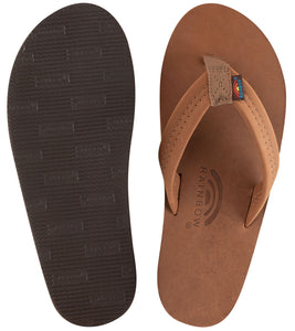 Rainbow - Men's Double Layer Leather Sandals | Redwood