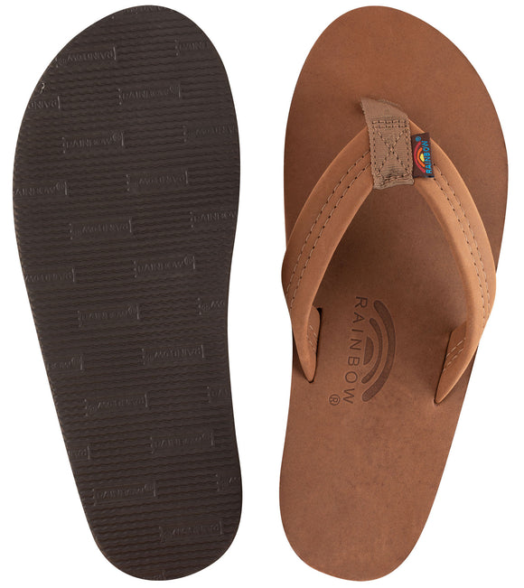 Rainbow - Men's Double Layer Leather Sandals | Redwood