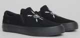 War Saw - Stranger Slip-On Shoes | Black Black (Ed Templeton)