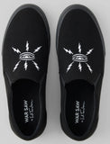 War Saw - Stranger Slip-On Shoes | Black Black (Ed Templeton)