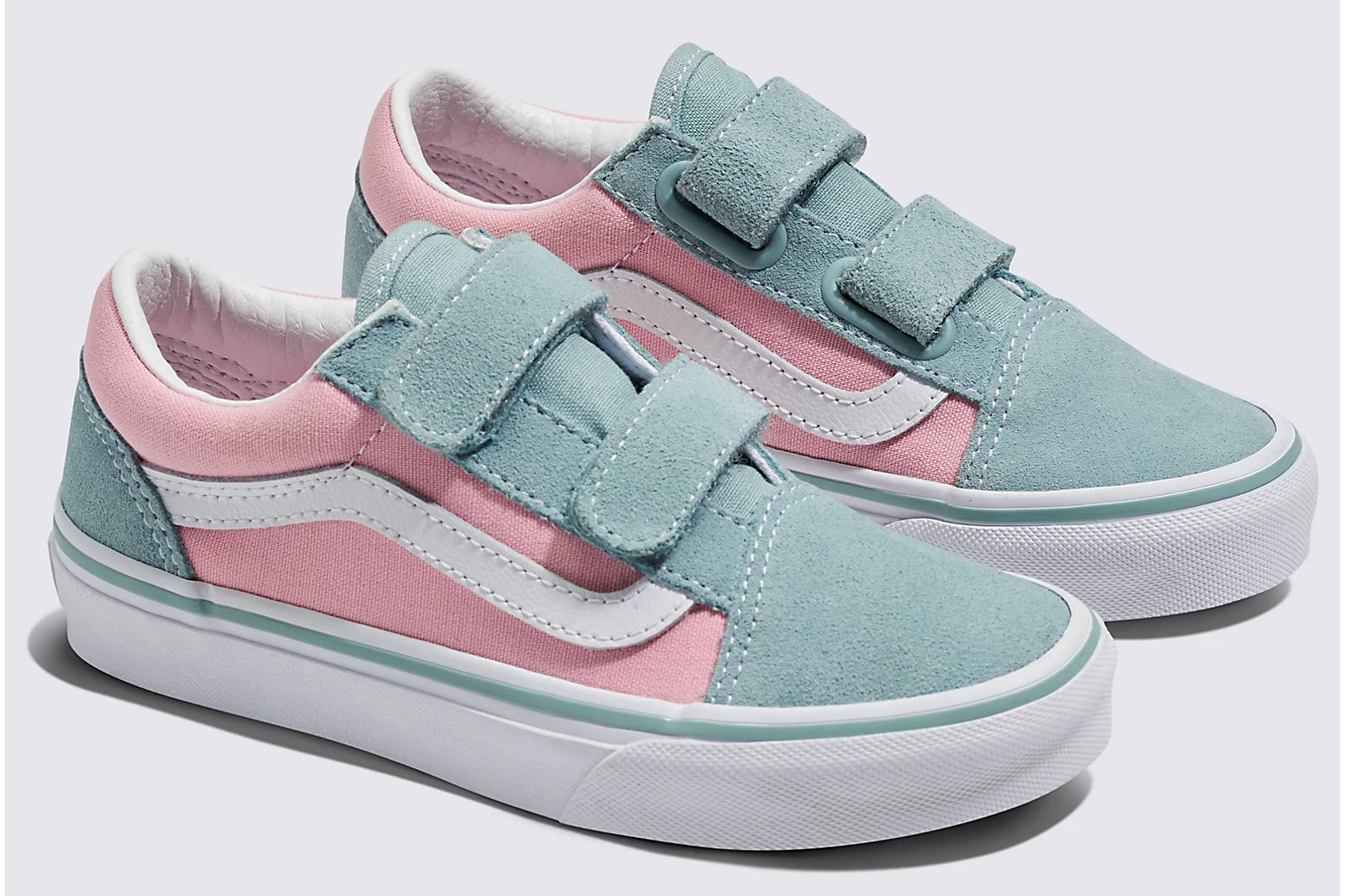 Vans Kids Old Skool V Shoes Grey Pink 2 Tone Plusskateshop