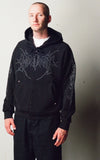 Welcome - Grapple Pigment-Dyed Zip Hoodie w/ Studs | Black