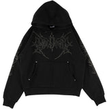 Welcome - Grapple Pigment-Dyed Zip Hoodie w/ Studs | Black