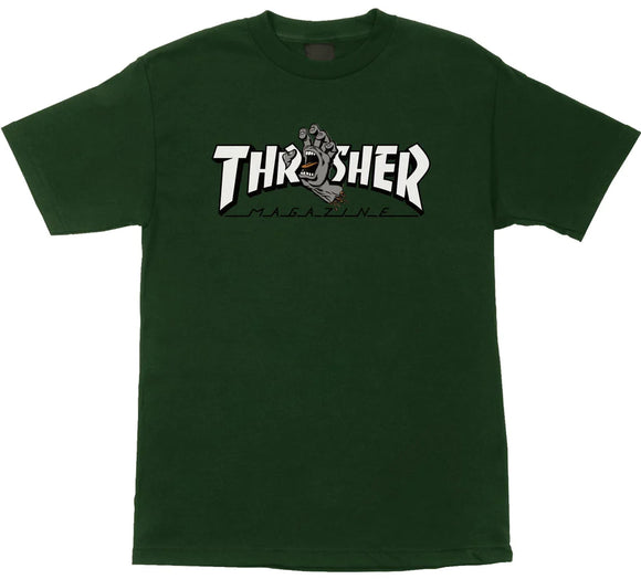 Santa Cruz x Thrasher - Screaming Hand Mag Logo Tee | Forest