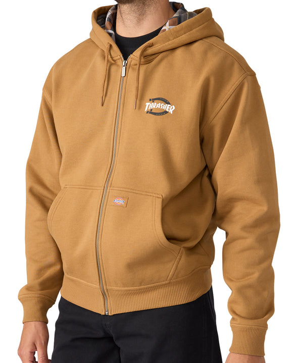 Dickies - Thrasher Zip Hooded Sweatshirt | Brown Duck