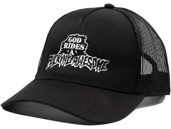 FA - God Rides FA Trucker Hat | Grey