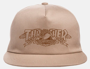 Thrasher x Antihero - Mag Banner Snapback Hat | Khaki