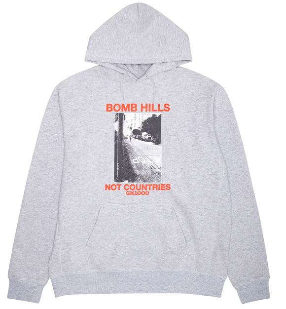 GX1000 - Bomb Hills Not Countries Hoodie | Heather Grey