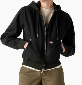 Dickies - Women's Duck Canvas Fleece Lined jacket | Stonewashed Black