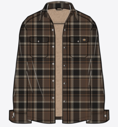 Dickies - Sherpa Lined Flannel Jacket | Khaki