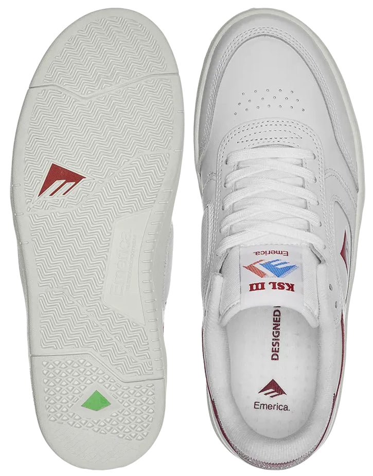 Emerica - KSL III Shoes | White Red – Plusskateshop.com