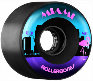 Rollerbones - Miami 65mm 80a Wheels | Black (8-Pack)