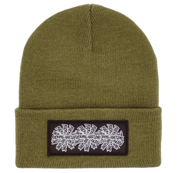 FA - Three Spiral Edge Stitch Beanie | Moss