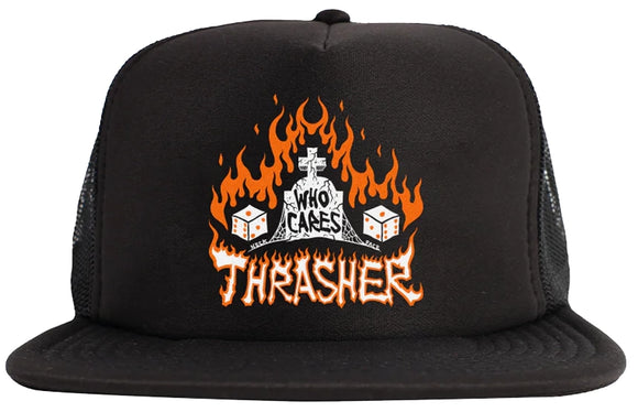 Thrasher - Who Cares Trucker Hat | Black