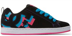 DC - Women's Court Graffik Shoes | Black Neon Lights