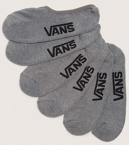 Vans - Classic No Show 3-Pack Socks | Heather Grey