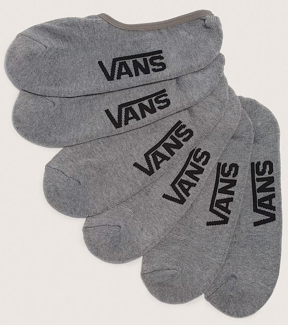 Vans - Classic No Show 3-Pack Socks | Heather Grey