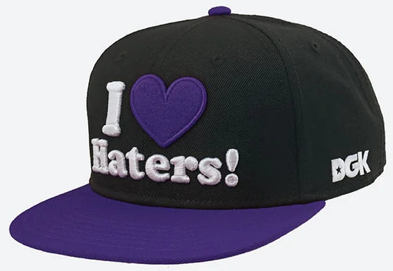 DGK Haters Snapback Hat Black Purple - Main Image