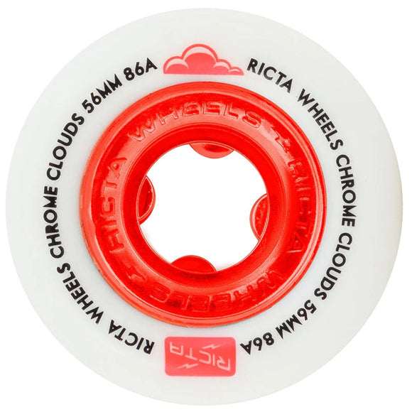 Ricta - Chrome Clouds 56mm 86a Wheels | White Red