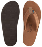 Rainbow - Men's Single Layer Leather Sandals | Redwood