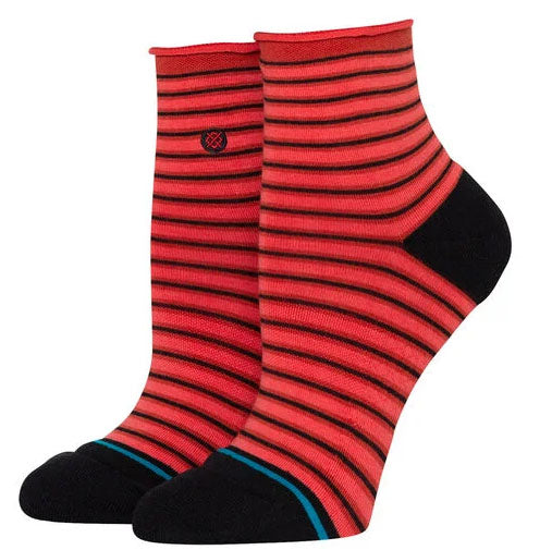 Stance - Red Fade Quarter Socks | Red Black Stripe