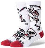 Stance - Bert Krak 'Skeleton' Crew Socks | White