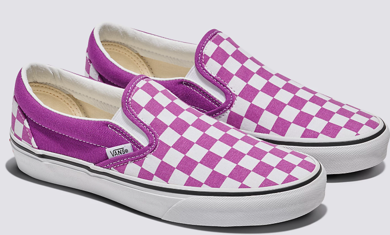 Slip On Purple Checkered Vans Vans Classic Slip-On Sneakers In