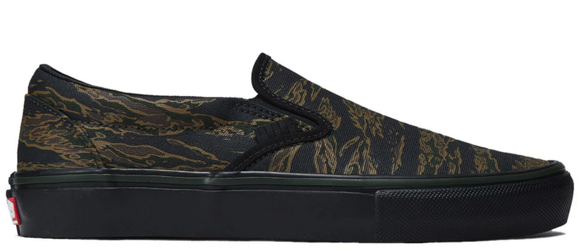 Vans - Skate Slip-On Shoes | Green Black (Tiger Camo