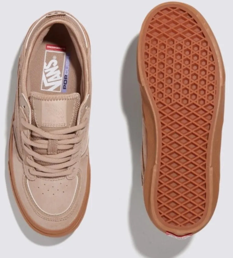 Tan fashion vans sneakers