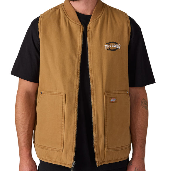 Dickies - Thrasher Lined Vest | Duck Brown