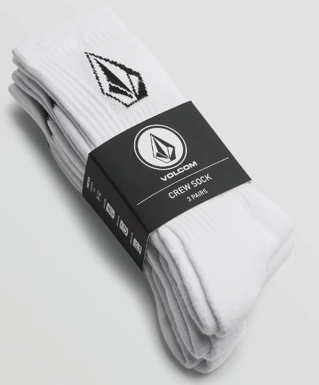 Volcom - Full Stone Crew 3-Pack Socks | White