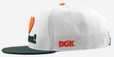 DGK - Haters Snapback Hat | White Green Orange