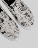 War Saw - Stranger Slip-On Shoes | Templeton Collage (Canvas)