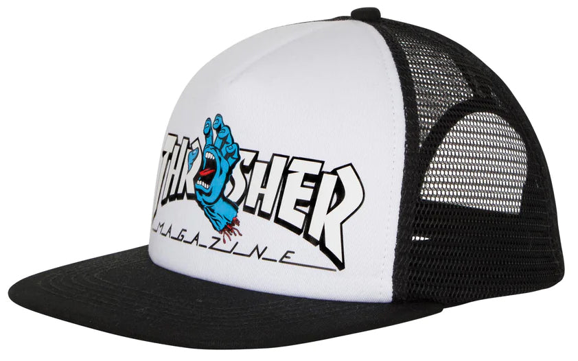 Santa Cruz x Thrasher - Screaming Hand Mag Logo Hat | White