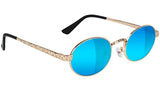 Glassy - Zion Premium Sunglasses | Gold / Blue Mirror