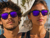 Glassy - Deric Premium Sunglasses | Matte Black / Purple Lens
