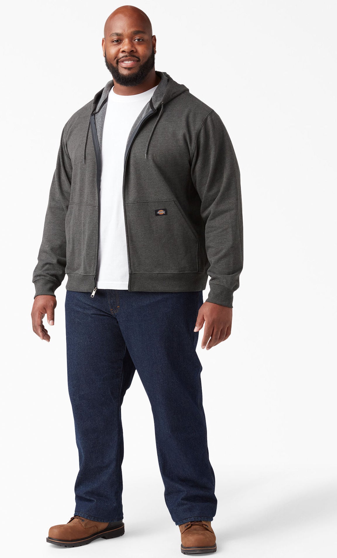トップス Dickies zip hoodie Dickies - Midweight Fleece Zip Hoodie | Dark Heather Grey