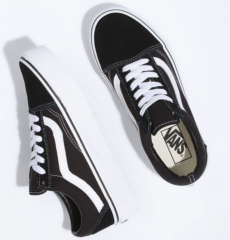 Old skool vans black platform best sale